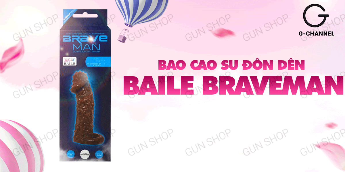  Mua Bao cao su đôn dên tăng kích thước có dây đeo Baile Braveman 14 x 4cm loại tốt