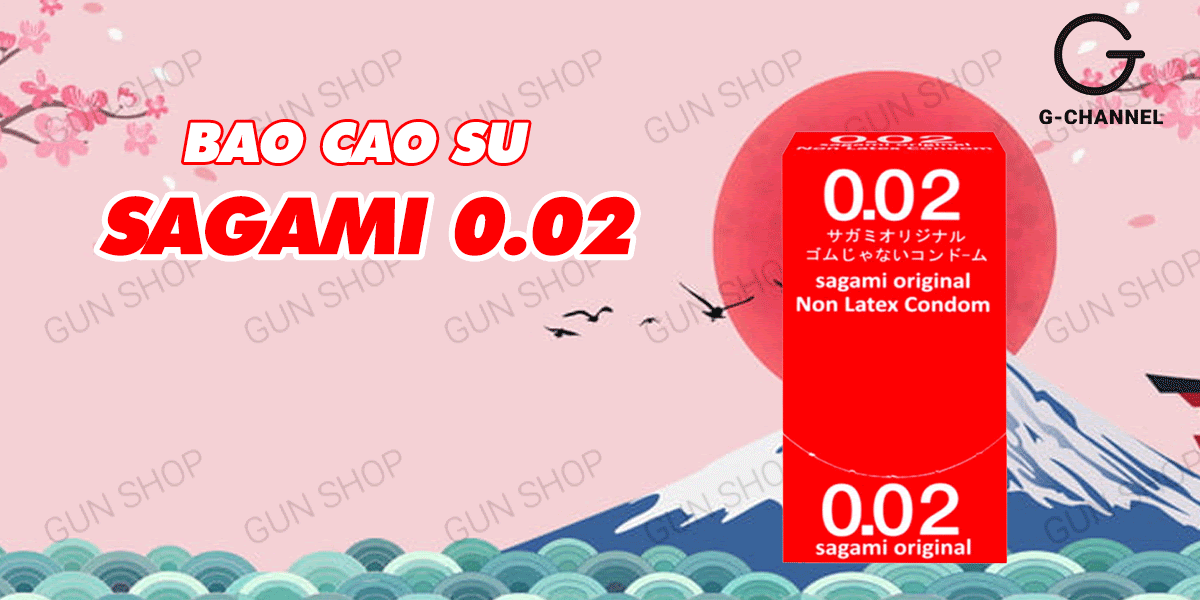  Đại lý Bao cao su Sagami 0.02mm - Siêu mỏng - Hộp 12 cái cao cấp