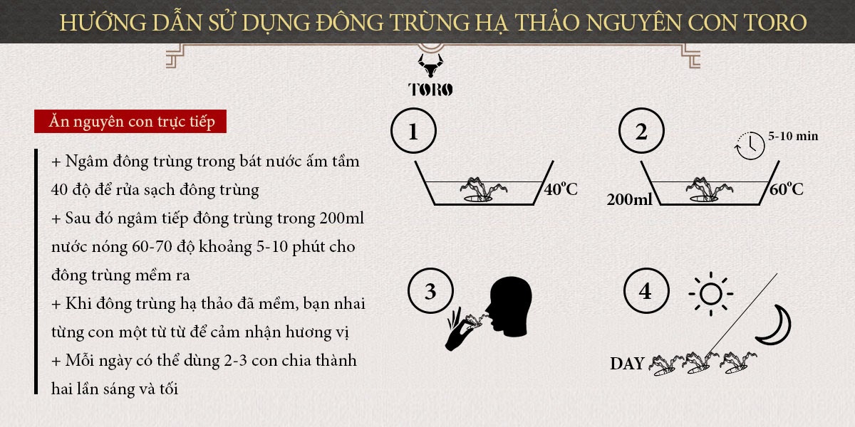  Bảng giá Đông trùng hạ thảo cao cấp nguyên con - Tăng cường sinh lý bồi bổ cơ thể - 5g hàng mới về